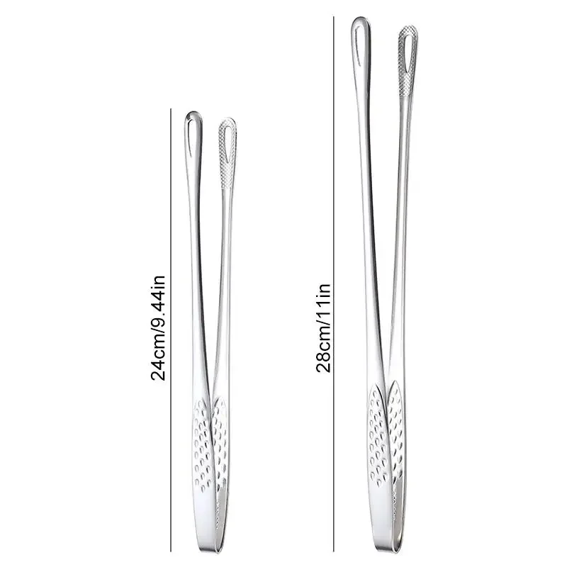 304 Stainless Steel Food Tongs Long Handle Non-Slip 1pc for Barbecue Steak Kitchen BBQ Cooking for food tongs