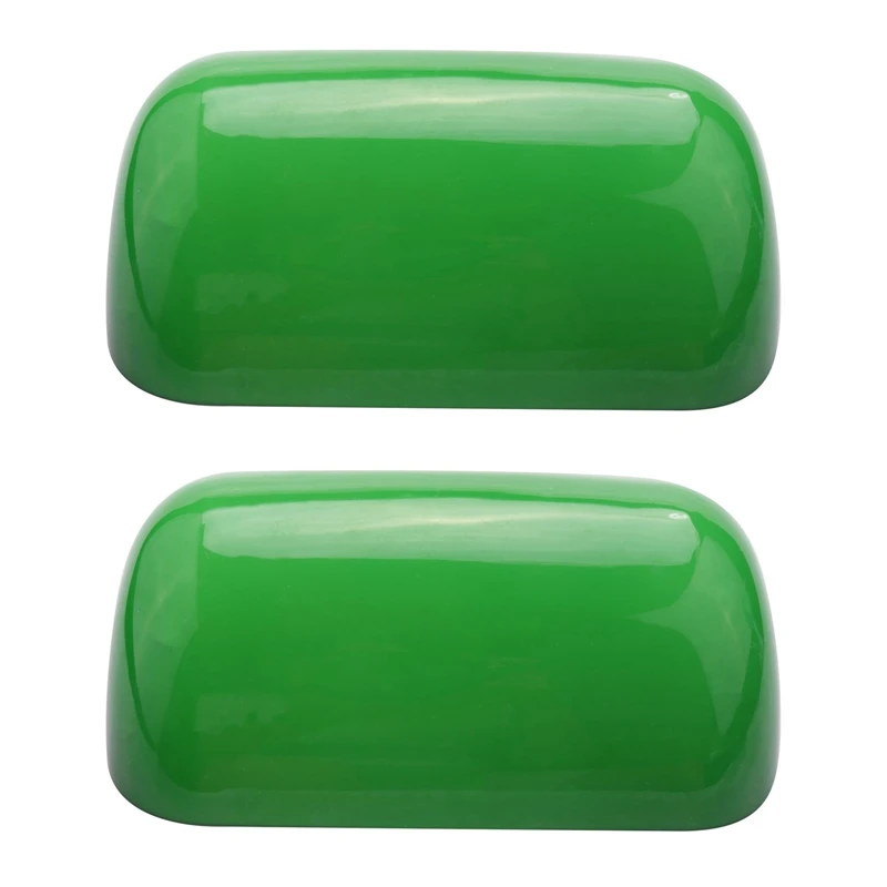 

2X Green Color Glass Banker Lamp Cover/Bankers Lamp Glass Shade Lampshade