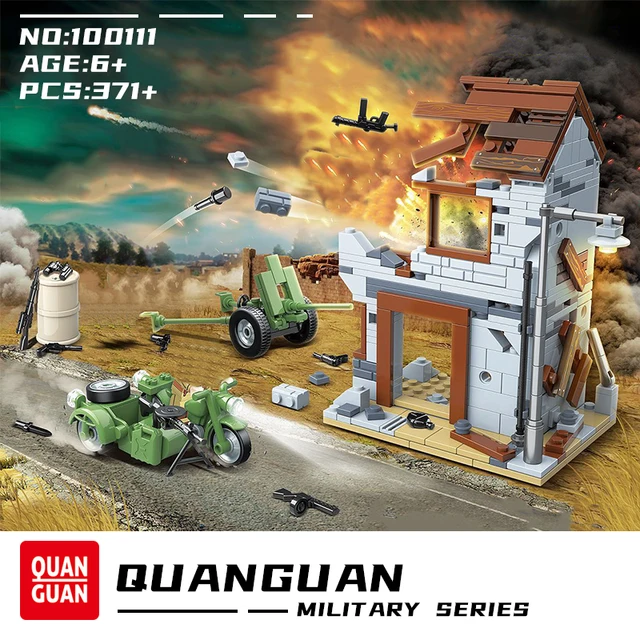 WW2 The Battle Of Stalingrad Military Scenes Building Blocks Russian Soviet Army Soldier Street Fighting Bricks Boys Toy Gift 1