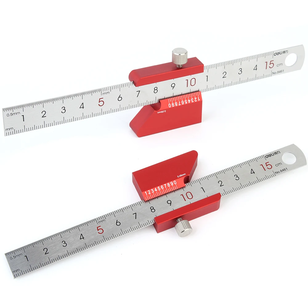 Woodworking 45/90 Degree Steel Ruler Positioning Slide Stops 150mm