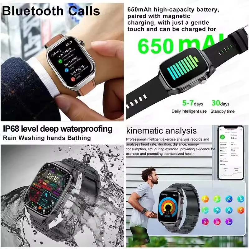 2025New Micro Physical Examination Smart Watch For Men Uric Acid Body Fat Five Organ Health Watches Bluetooth Call SmartBracelet 5