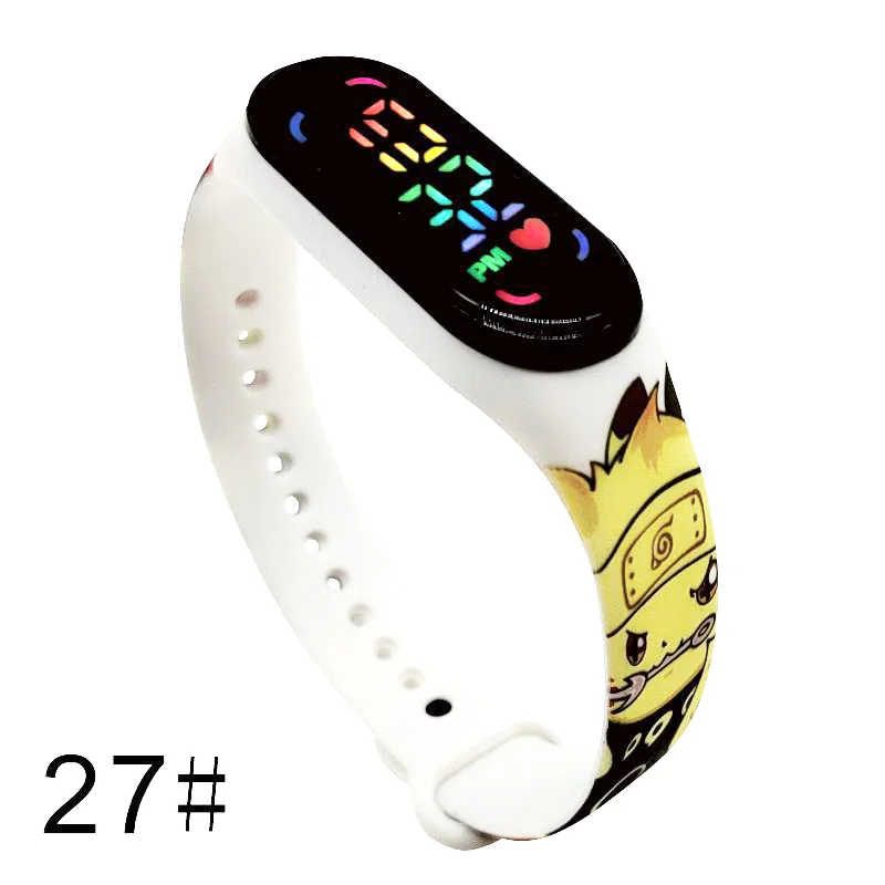 deadpool toys Pokemon Strap LED Electronic Watch Fashion Colorful Bracelet Touch Waterproof Anime Character Pikachu Educational Children's super hero toys