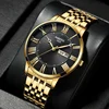 NIBOSI Fashion Simple Men Watch Slim Steel Week Date Waterproof Gold Watch For Men Quartz Business Watch Clock Relogio Masculino 1