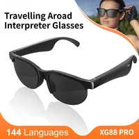 AI Smart Translation Glasses Wireless Bluetooth Glasses with Microphone Earphone 144 Languages Real Time Translator Sunglasses