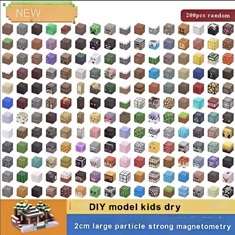 100p pgrades Magnetic Building Blocks World Cube Magnets World Kids DIY model kids dry the best Montessori sensory toy gift magnetic building blocks magnetic assembly toy