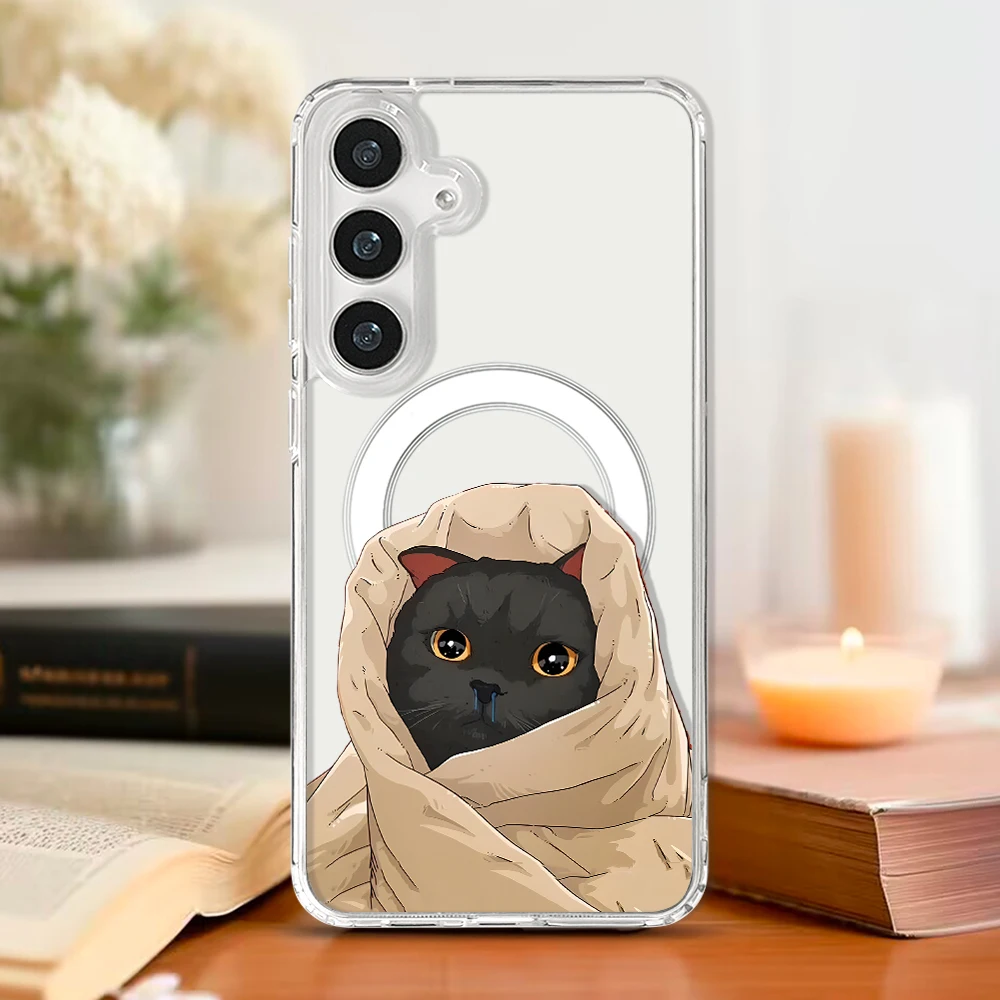 Charming Cat Design Magnetic Phone Case