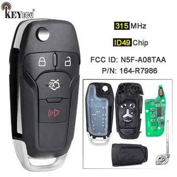 Keyforkess 315MHz ID49 Chip N5F-A08TAA P/N: 164-R7986 portachiavi a distanza senza chiave per Ford Fusion 2013 2014 2015