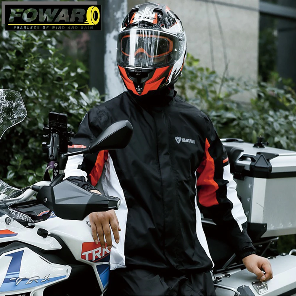 Reflective Nylon Raincoat For Biker Breathable Comfortable Ultra-thin Raincoat Motorcycle Waterproof Clothing And Rainy Days