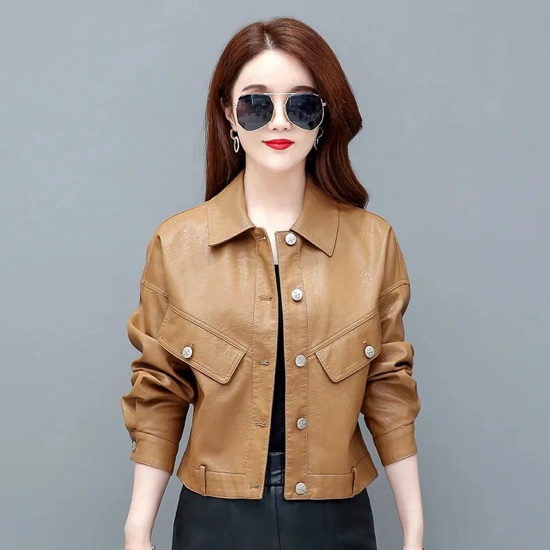 

Women's Leather Jacket 2023 Genuine Coat Real Women