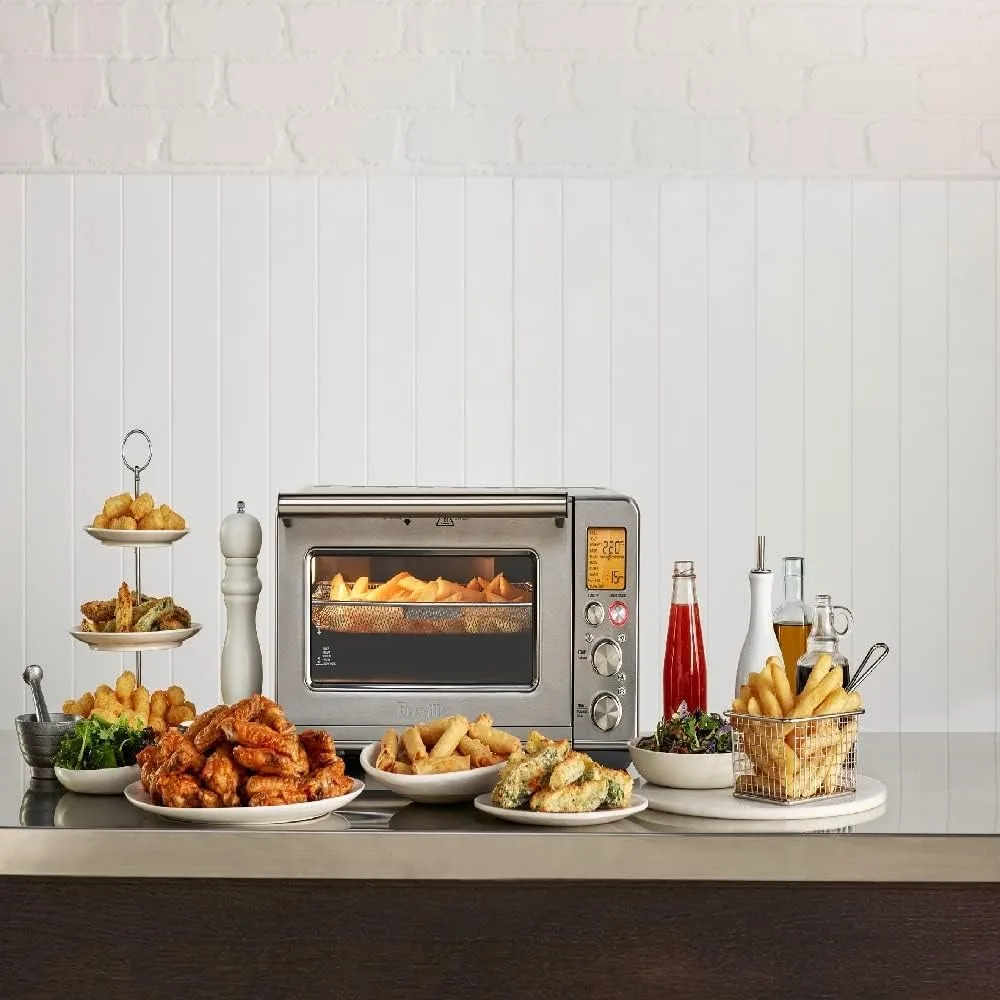 Air Fryers Smart Oven Brushed Stainless Steel Super Convection Technology 11 Cooking Functions LCD Display