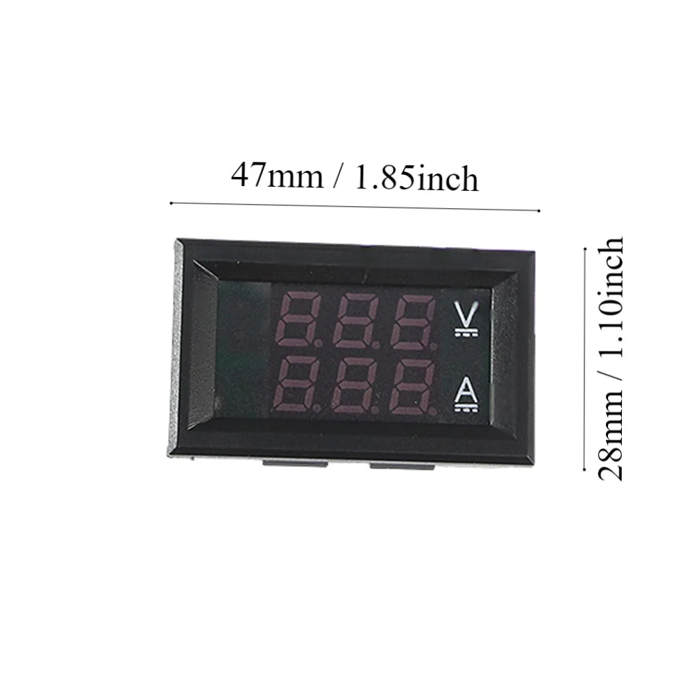 Digital Voltmeter Digital Voltmeter Thermometer DC0-100V Red Blue Display 10A/100A LED DC Dual Digital Current Voltmeter