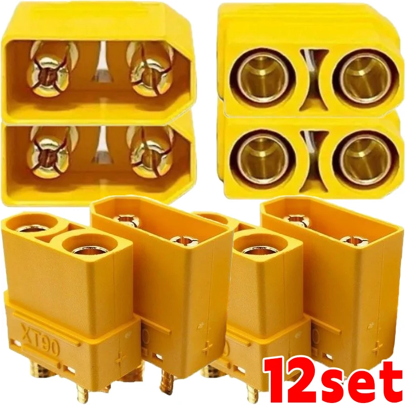 ชุดขายส่ง 1/12 ชุด ขั้วต่อ XT90 ตัวผู้ ตัวเมีย พร้อมปลอกหุ้ม สำหรับแบตเตอรี่ลิเธียม เครื่องบิน รถยนต์ สายชาร์จ ขั้วต่อสำหรับงานเชื่อมในบ้าน 1