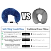 Portable Fillable Neck Pillow Space-saving Fillable Clothes Neck Pillow Adjustable Comfortable Flannel For Car Train Airplane 4