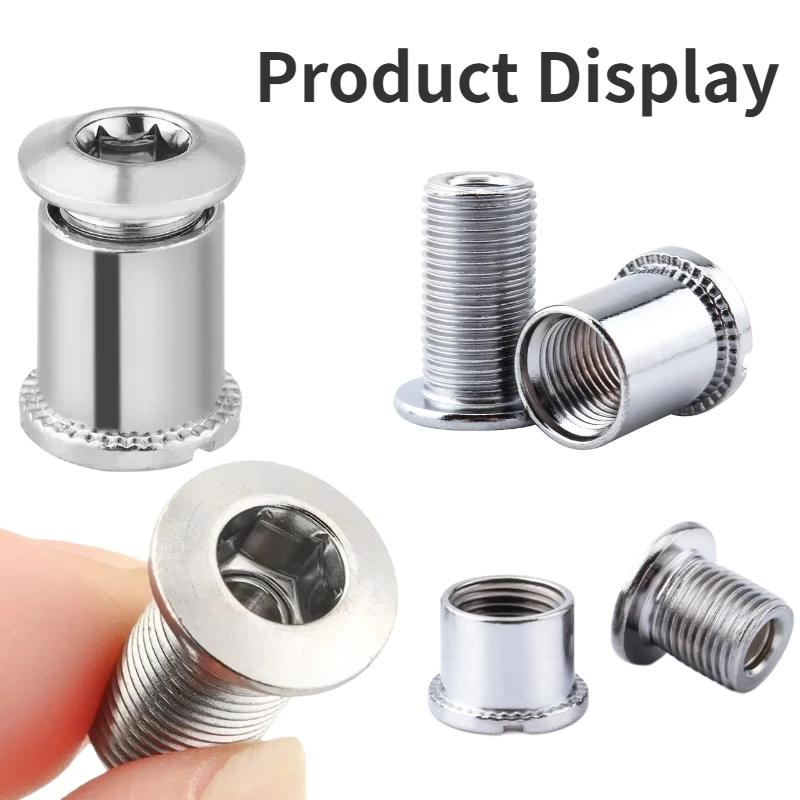 Bike Chainring Bolts Monoplate or Double or Three Plate Crankset Fixing Nuts 4 Pairs Mountain Bicycle Crankset Parts Accessories bike chainring bike crank bike crankset bike crank bolt bicycle chainring bolt bicycle parts