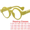 Fashion Green Round Reading Glasses Trend Women Brand Big Frame Colorful Eyewear Anti Blue Light Prescription Glasses Diopter -3 1