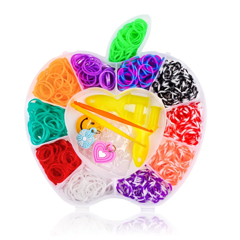 Loom band weaver kit loom band kit rubber band bracelet kit jewellery making kit friendship bracelet making kit 600pcs Rubber Bands Creative Colorful Loom Band Set Rainbow Bracelet Making Kit DIY Woven Bracelets Craft Toys For Girls Gifts