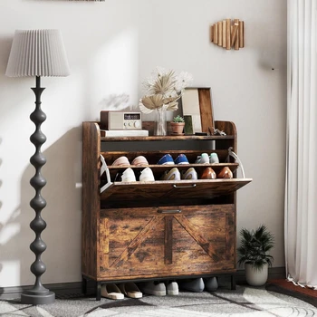 Farmhouse Shoe Storage Cabinet 1