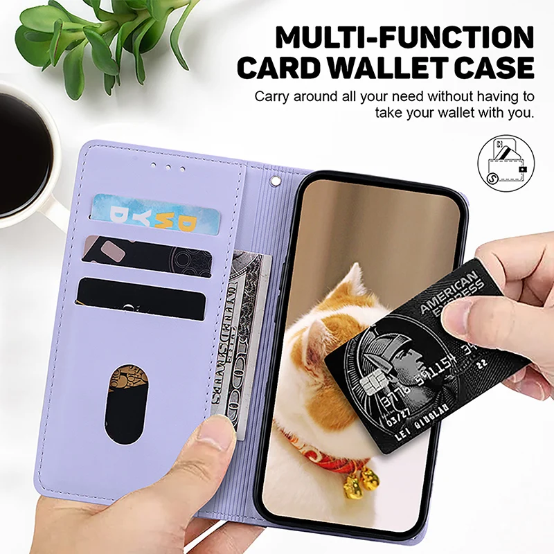 Leather Flip Wallet Case with Stand Function and Enhanced Protection