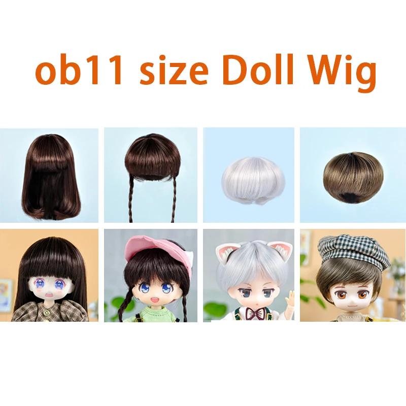 Ob11 Doll Wigs Cute Braid Short Hair Bangs Long Hair Doll Special Wig Doll Accessories For 1/12 Bjd Gsc YmY boys girls gift