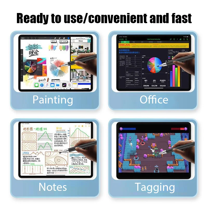 Dual-head Capacitive Pen Disc Silicone Head Dual-purpose Stylus PaintingOffice Retouching Mobile Phone Tablet Pen Capacitive Pen