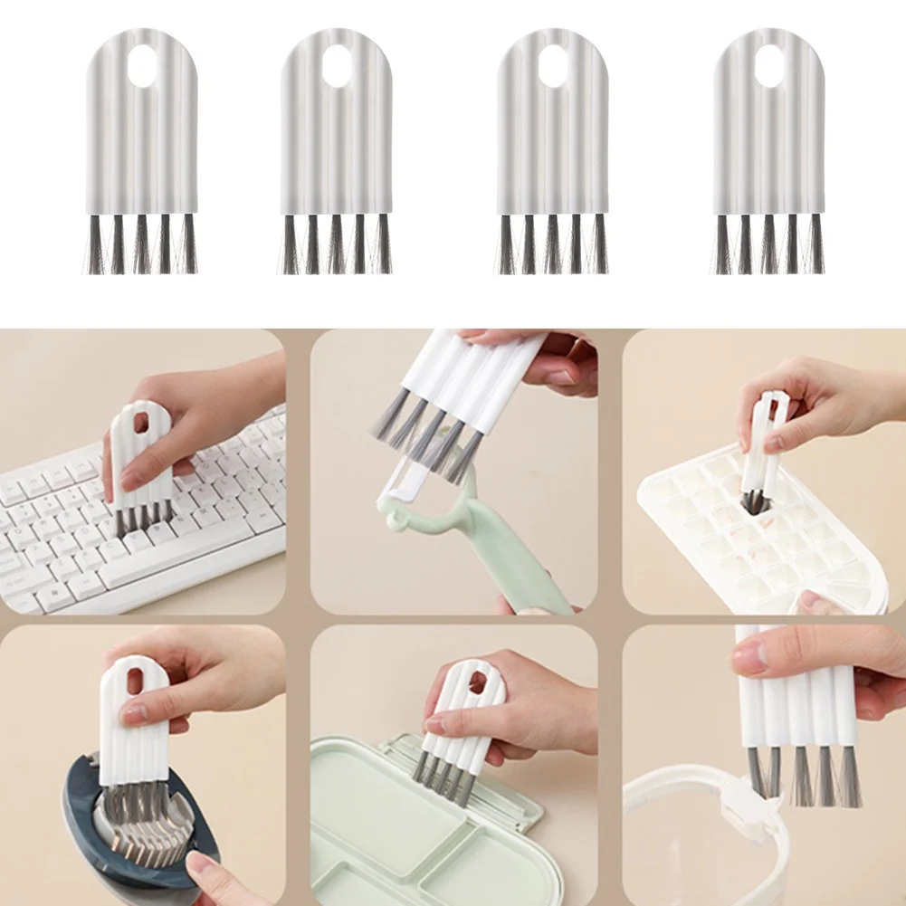 Multifunctional Keyboard Cleaning Brush Crevice Thermos Cup Lid Keyboard Bottle Mouth Brush Curved Handle Cleaning Brush 6
