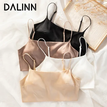 Women's Silk Bra, 93%Silk 7%Spandex Underwear, Full Cup, Comfortable Female Underwear, Thin padding Brassiere, Camis style 1