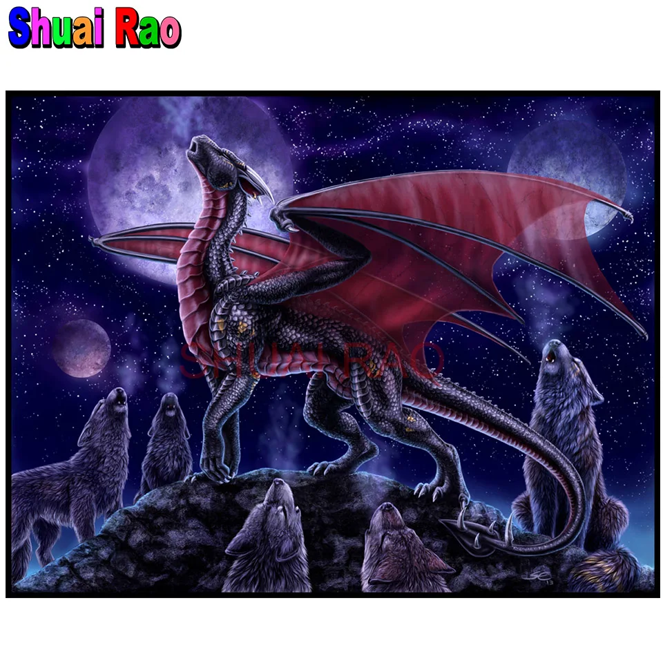 Stitch Dragons Diamond Embroidery  Dragon Cartoon Diamond Painting -  Diamond - Aliexpress