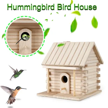 Casetta per Uccelli in Legno da Esterno, Gabbia Mini per Uccelli da Appendere, Nido per Pappagalli, Decorazione per Giardino e Cortile, Prodotti per Uccelli
