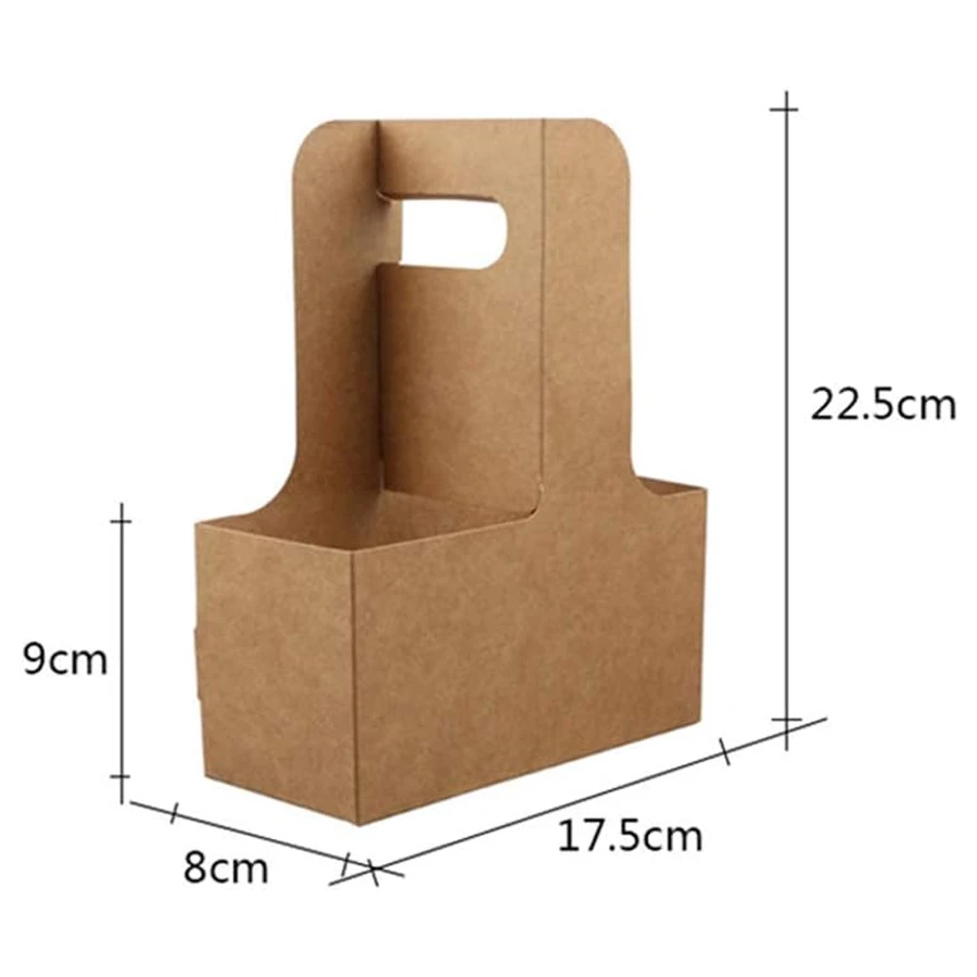 10/20Pcs Kraft Paper Take Out Bags for Flower Coffee Drinks with 2 Cup Holders, Two-in-... - SKU PTB01236 - UGI Packaging
