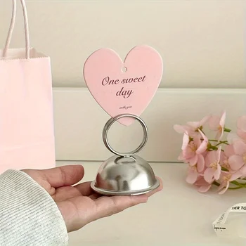 1 porta carte in acciaio inossidabile robusto dal design minimalista, versatile per mostrare biglietti da visita e promemoria
