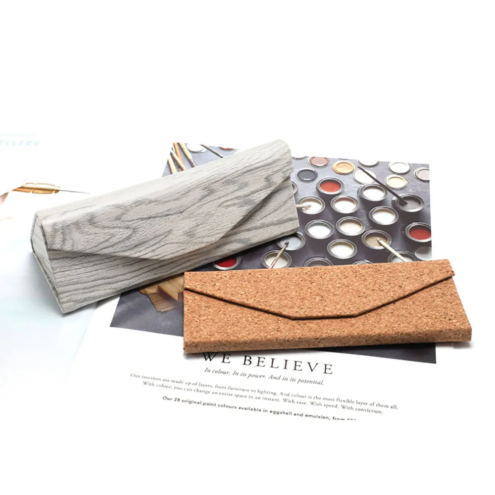 PU Leather Triangle Folding Glasses Case Men Women Elegant Sunglasses Box Waterproof Reading Glasses Box Eyewear Protective