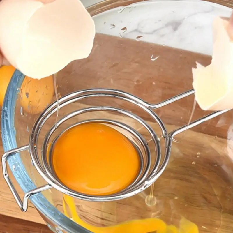 Kitchen Tool Egg Separator Long Handle Egg White Separator Food Grade Stainless Steel Yolk Divider Filter egg separator