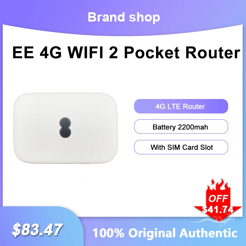 

Unlocked EE 4G WIFI 2 Pocket Router 4G LTE 150Mbps Portable Outdoor Hotspot Modem With Sim Card Slot Repeater Battery 2200mah