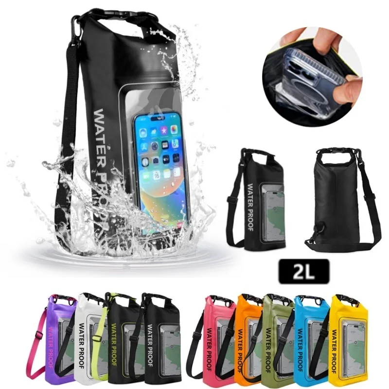 2L Dry Bag Touch Screen Waterproof Bags For Trekking Drifting Rafting Surfing kayak Outdoor Sports Bags Camping Equipment waterproof dry bag