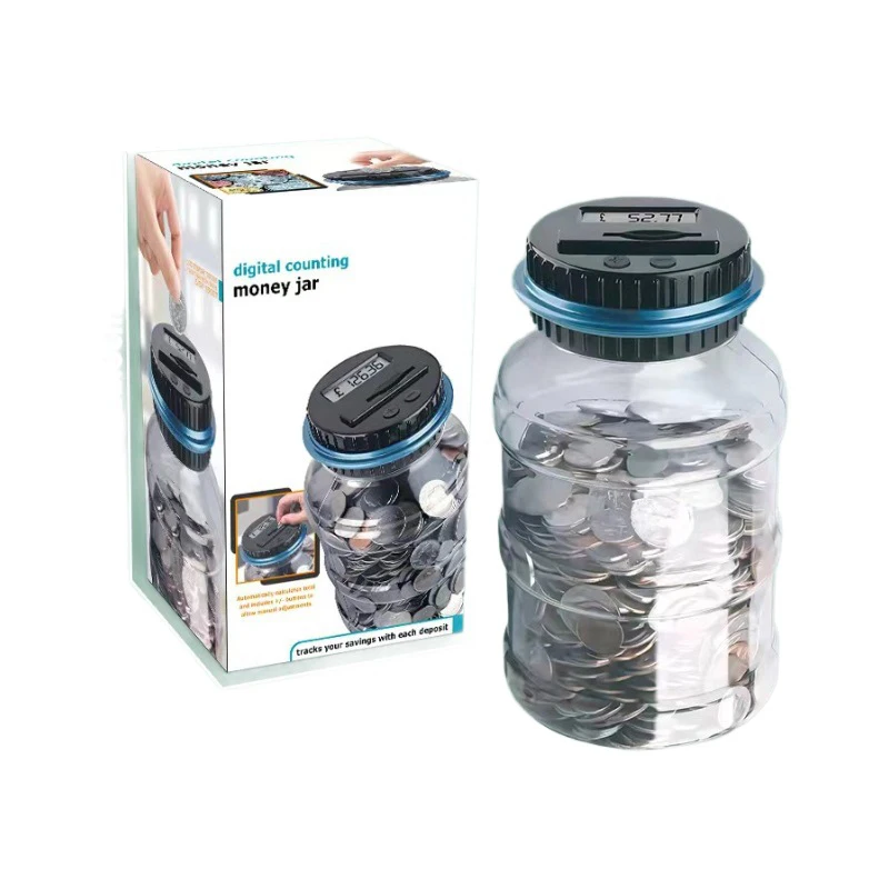 Electronic Piggy Bank Counter Coin Digital LCD Counting Coin Money Saving Box Jar Coins Storage Box For USD EURO POUND Gifts