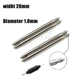 Premium Silver Stainless Steel Watch Band Strap Repair Kit - 4pcs Spring Bar & Link Pin Set (16 - 28mm) (20mm)