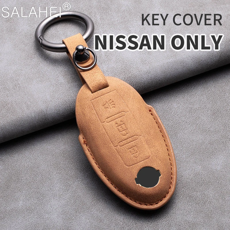 Leather Car Key Case Cover Shell Fob For Nissan Qashqai X-Trail T31 T32 Juke J10 J11 Tiida Altima Pathfinder Kicks For Infiniti