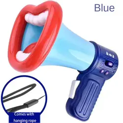 Compact Handheld Voice Changer with Recording and Prank Features (Blue - Blue handle)