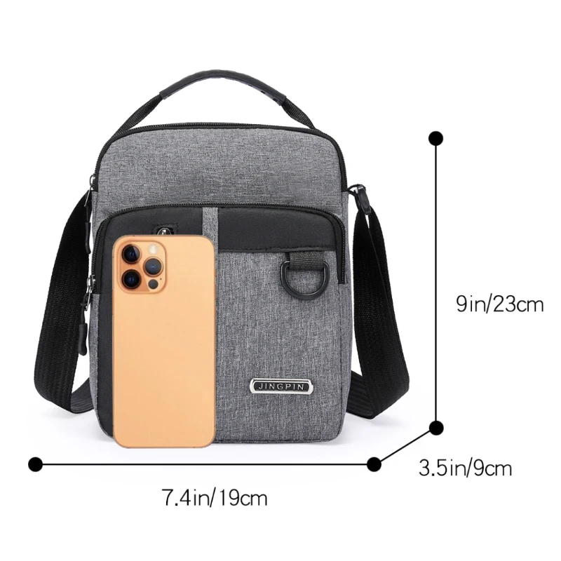 Men's crossbody bag with adjustable shoulder straps, multifunctional shoulder bag, casual outdoor bag