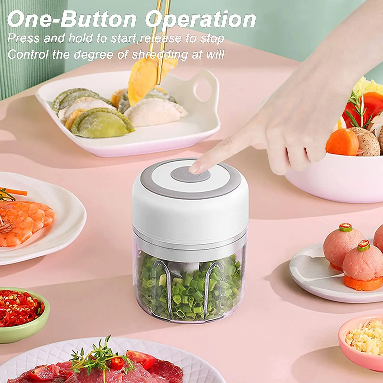 Mini Electric Garlic Chopper Vegetable Chili Meat Ginger Masher Machine 100/250mL USB Charging Blenders Kitchen electric garlic chopper electric food chopper
