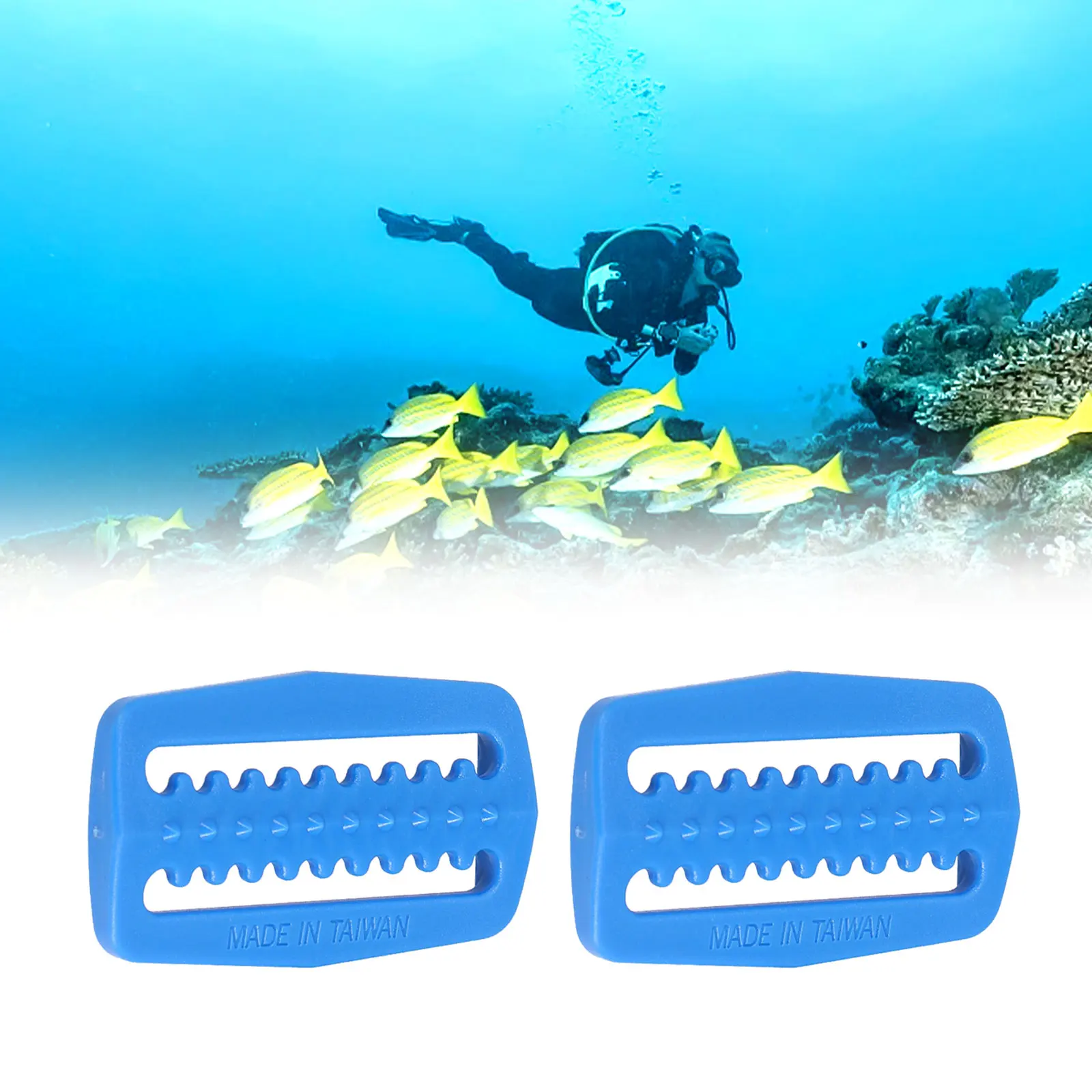 

2PCS Diving Weight Belt Keeper Clip Stopper Slider Diving Belt Anti-lost Retainer Spearfishing Gear Clip Diving Accessory