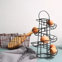 Egg Dispenser Spiral Storage Rack Egg Skelter Deluxe Spiraling Dispenser Basket Storage Space Multi-functional Rack Egg Rack 3