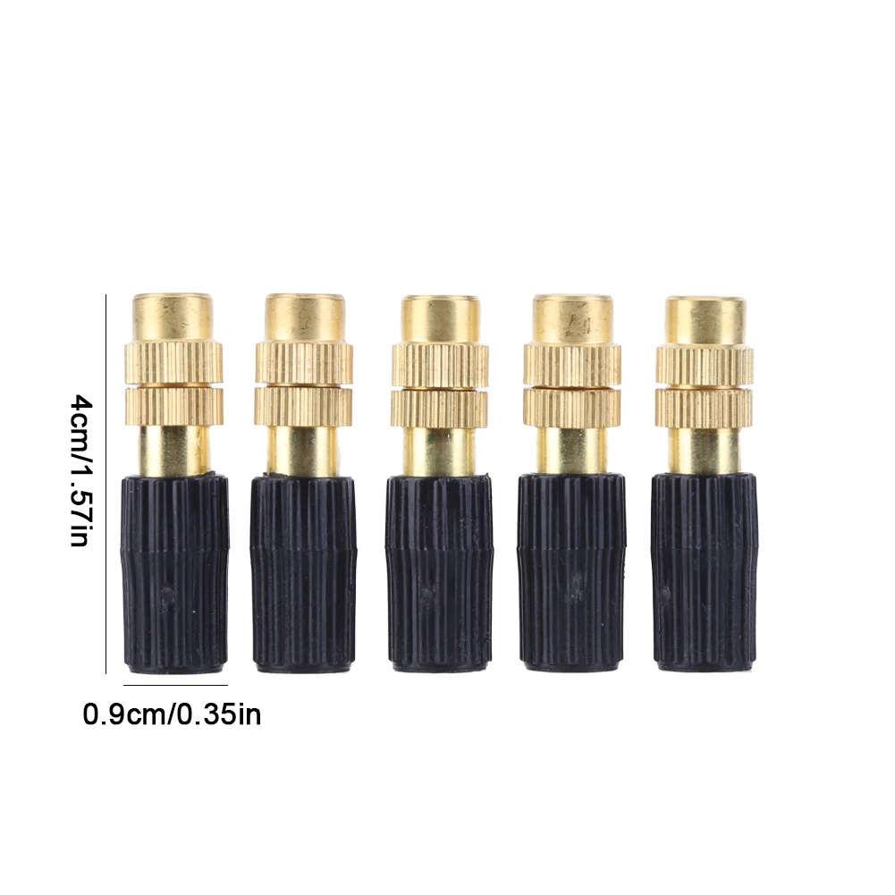 5pcs Atomization Nozzle Adjustable Micro Watering Sprinklers Copper Automatic Spraying Connecting 4/7 Hairpipe Irrigation Tools