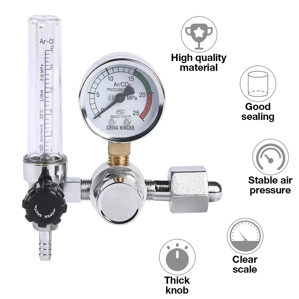 Importor Pressure Reducer Inert MIG Flow Meter Gas Argon/CO2 Regulator - Pressure Reducer CO2 And CO2 Regulator