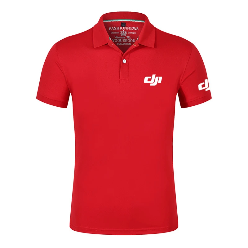 2024 Harajuku Dji Professional Pilot Drone New Summer Polo Shirt Men High Quality Short Sleeve Business Comfortable Casual Tops