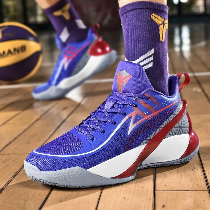 

Hot Selling Men Basketball Shoes Anti Slip and Wear Resistance Sports Sneakers Couple Breathable Basketball Training Boots
