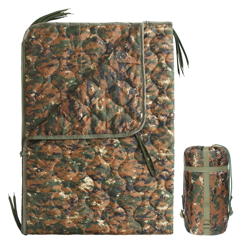 Tactical Sleeping Bag with Zipper, Blanket with Compression Bag, for Hiking, Outdoor Survival, Camping,Army Poncho Liner