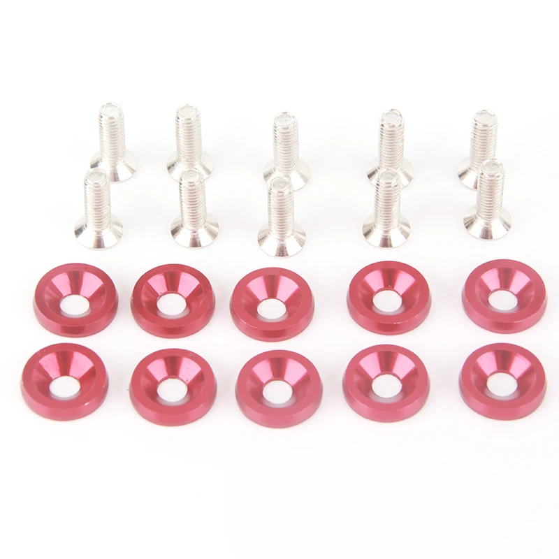 Car accessories auto fasteners auto accessories 10/ set M6 car modification screw gasket bolt aluminum fender bumper washer photo engine compartment screw set