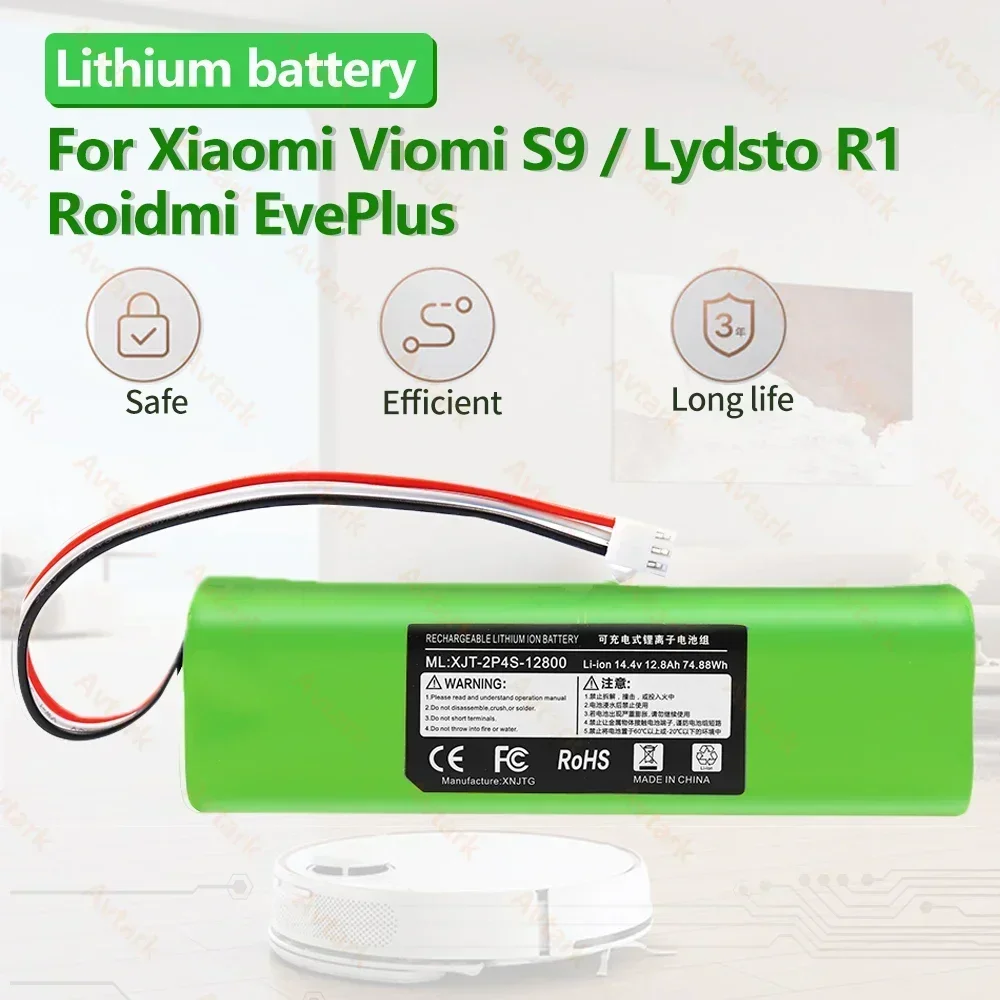 

Genuine/Original for XiaoMi Lydsto R1 Roidmi Eve Plus Viomi S9 Robot Vacuum Cleaner Battery Pack Capacity 6.5A Accessories Parts