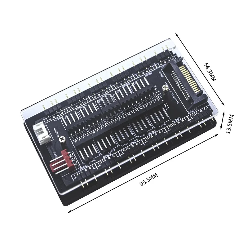 Magnetic 2 in 1 Multi Splitter Fan Hub 11 Way 5V 3PIN ARGB 12V 4PIN PWM Interface SATA Power PC Chassis Cooling Accessories chassis fan hub cooling fan hub
